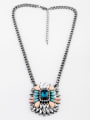 thumb Fashion Artificial Stones Rectangle Shaped Alloy Necklace 2