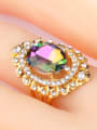 thumb Exaggerated Noble Oval Crystal Rhinestones Alloy Ring 1