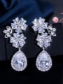 thumb Copper With  Cubic Zirconia  Luxury Flower Bridal Clip On Earrings 1