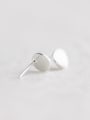 thumb Unisex Round Shaped Brushed S925 Silver Stud Earrings 1