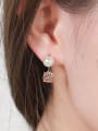 thumb Copper Alloy White Gold Plated Pearl Zircon Creative Multiuse stud Earring 1