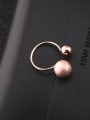 thumb Simple Temperament Double Balls Opening Ring 1