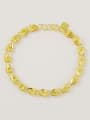 thumb Women Heart Shaped Gold Plated Frosted Bracelet 0