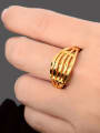 thumb Women Fashion 24K Gold Plated Hollow Design Copper Ring 2