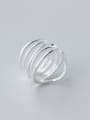 thumb S925 silver multi-layer lines opening Stacking Ring 1
