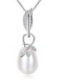 thumb Pure silver natural freshwater pearl with AAA Zircon Necklace 0