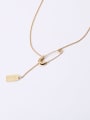 thumb Titanium With Gold Plated Simplistic Geometric Pin Necklaces 2