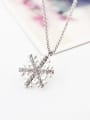 thumb 18K White Gold Snowflake Shaped Crystal Necklace 2