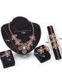 thumb Alloy Imitation-gold Plated Fashion Artificial Stones Hollow Flower Four Pieces Jewelry Set 2