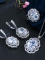 thumb Copper inlaid AAA Zircon Earrings Necklace 3 piece jewelry set 4