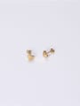 thumb Titanium With Gold Plated Simplistic Heart Stud Earrings 0