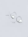 thumb 925 Sterling Silver With Platinum Plated Simplistic Animal  Elephant  Hook Earrings 2
