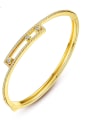 thumb Copper With Gold Plated Simplistic Round Bangles 0