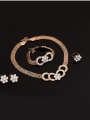 thumb Alloy Imitation-gold Plated Fashion Rhinestones Flower-shaped Four Pieces Jewelry Set 1