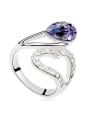 thumb Fashion Hollow Heart Water Drop austrian Crystal Alloy Ring 1