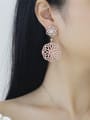 thumb Rose Gold Plated Flower drop earring 1