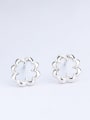thumb 925 Silver Exquisite Flower Shaped stud Earring 2