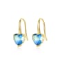 thumb Copper With Gold Plated Simplistic Heart Hook Earrings 0