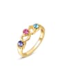 thumb Colorful Hollow Heart Shaped Austria Crystal Ring 0