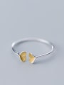 thumb 925 Sterling Silver With Silver Plated Simplistic Apricot Leaf Free Size Rings 0