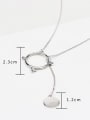 thumb Simple Hollow Round Silver Necklace 3