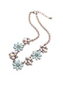 thumb Sweet Flowers Rhinestones Alloy Necklace 3