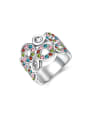 thumb Colorful Multi Circle Shaped Austria Crystal Ring 0