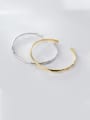 thumb 925 Sterling Silver With Smooth Simplistic Round Free Size Bangles 0