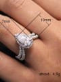 thumb Copper With White Gold Plated Delicate Water Drop Cubic Zirconia Engagement Rings 2