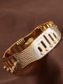 thumb Exaggerated Cubic Zirconias Gold Plated Copper Band Bracelet 2