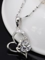 thumb Fashion Heart Cubic Zircon Copper Pendant 3