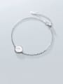 thumb 925 Sterling Silver With Platinum Plated Simplistic Round Bracelets 3