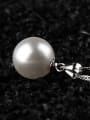 thumb Simple White Imitation Pearl Copper Pendant 1