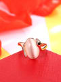 thumb Personality Women Rose Gold Semi-precious Stone Ring 2