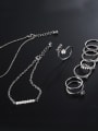 thumb Alloy White Gold Plated Simple style Jewelry Set 1