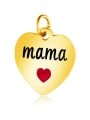 thumb Stainless Steel With Gold Plated Classic Heart with love mom Charms 2
