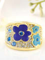 thumb All-match Flower Pattern 18K Gold Plated Ring 1