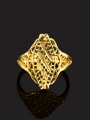 thumb Exquisite 24K Gold Plated Hollow Geometric Design Copper Ring 1