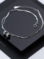 thumb 925 Sterling Silver With Platinum Plated Simplistic Light bead Pendant Anklets 1