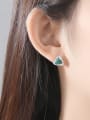 thumb 925 Sterling Silver With   Classic Multicolor Triangle Stud Earrings 1
