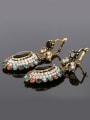 thumb Retro style Colorful Resin stones Crystals Oval Drop Earrings 1