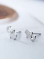 thumb Cute Elephant Shaped S925 Silver Rhinestones Stud Earrings 1