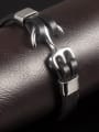 thumb Punk style Titanium Anchor Artificial Leather Bracelet 2