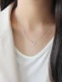 thumb 925 Sterling Silver With Platinum Plated Simplistic word "V" Necklaces 2