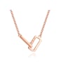 thumb 925 Sterling Silver With Rose Gold Plated Simplistic Geometric Necklaces 0