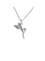 thumb 925 Sterling Silver With Platinum Plated Cute Angel Necklaces 0