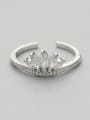 thumb Crown Shaped Zircon Silver Ring 0
