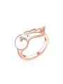 thumb Fashion Rose Gold Plated Feather Enamel Women Ring 0