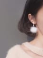 thumb Freshwater Pearl White Pompon Earrings 1