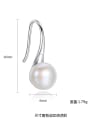 thumb Sterling silver spoon shaped 6-7mm natural freshwater pearl eardrop earring 4